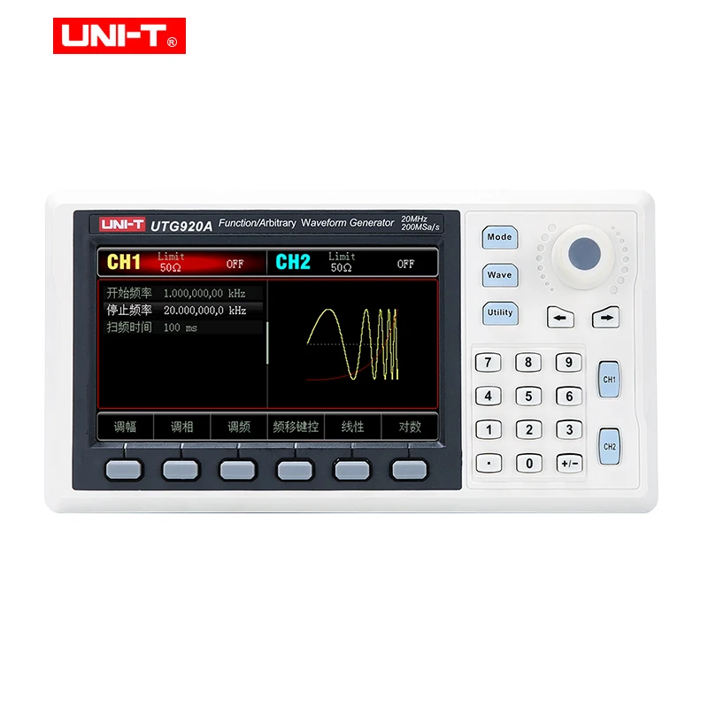 UNI-T UTG920A 200MS/s Sine/Triangle/Square Output Function Signal Generator Double Channel Arbitrary Waveform Frequency Meter
UNI-T UTG920A 200MS/s Sine/Triangle/Square Output Function Signal Generator Double Channel Arbitrary Waveform Frequency Meter