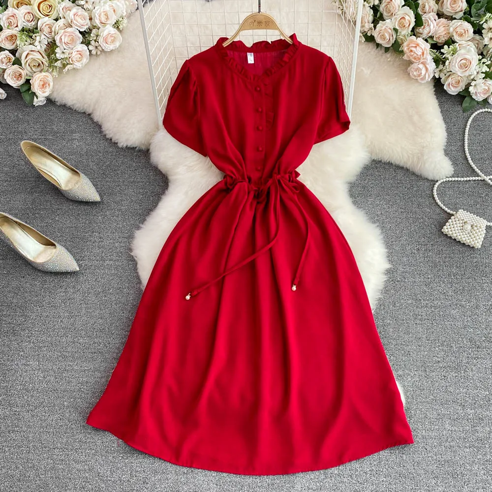 Autumn Elegant Dress For women Edible Tree Fungus Flying sleeve Red/Pink/Yellow/Bown Lace Up Single Breasted Vintage Midi Dress
Autumn Elegant Dress For women Edible Tree Fungus Flying sleeve Red/Pink/Yellow/Bown Lace Up Single Breasted Vintage Midi Dress