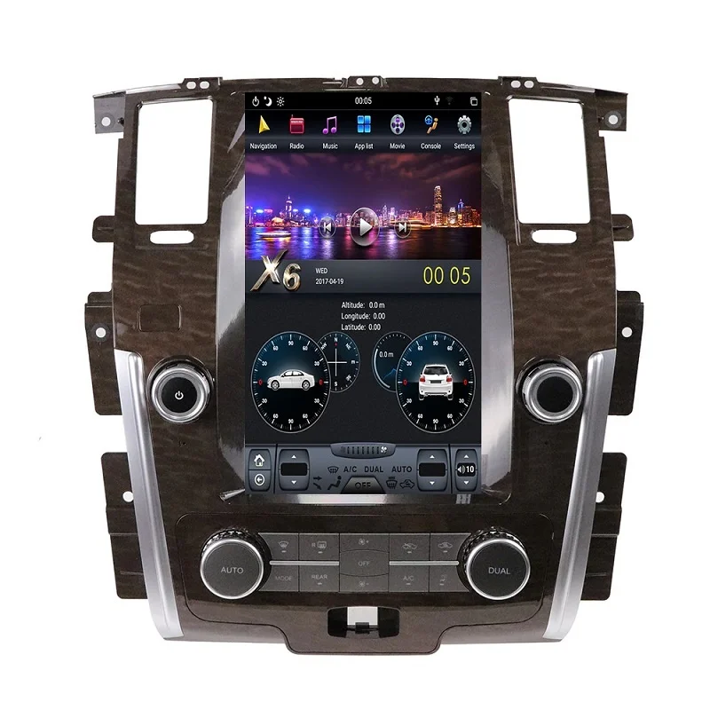 DSP Android 9.0 PX6 Tesla style Vertical screen Car GPS Navigation For NISSAN PATROL 2010-2018 Stereo Multimedia Player
DSP Android 9.0 PX6 Tesla style Vertical screen Car GPS Navigation For NISSAN PATROL 2010-2018 Stereo Multimedia Player