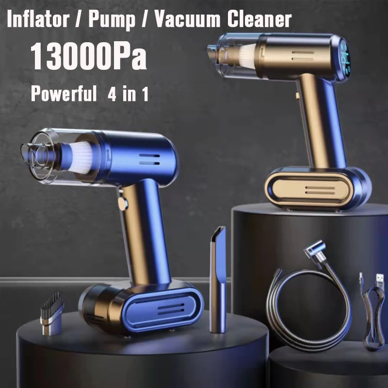 4 IN 1 Vacuum Cleaner Inflator Pump 13000Pa Handheld Wireless Vacuum Keyboard Cleaner Tool LED Lighting Car Wired Tire Inflator
4 IN 1 Vacuum Cleaner Inflator Pump 13000Pa Handheld Wireless Vacuum Keyboard Cleaner Tool LED Lighting Car Wired Tire Inflator