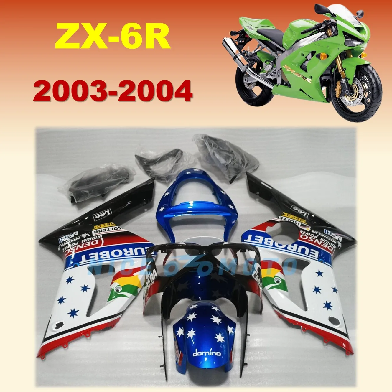 Подходит для Ninja ZX6R 2003 2004 Φ 03 04 ZX 6R комплект обтекателей детали мотоциклов ABS
