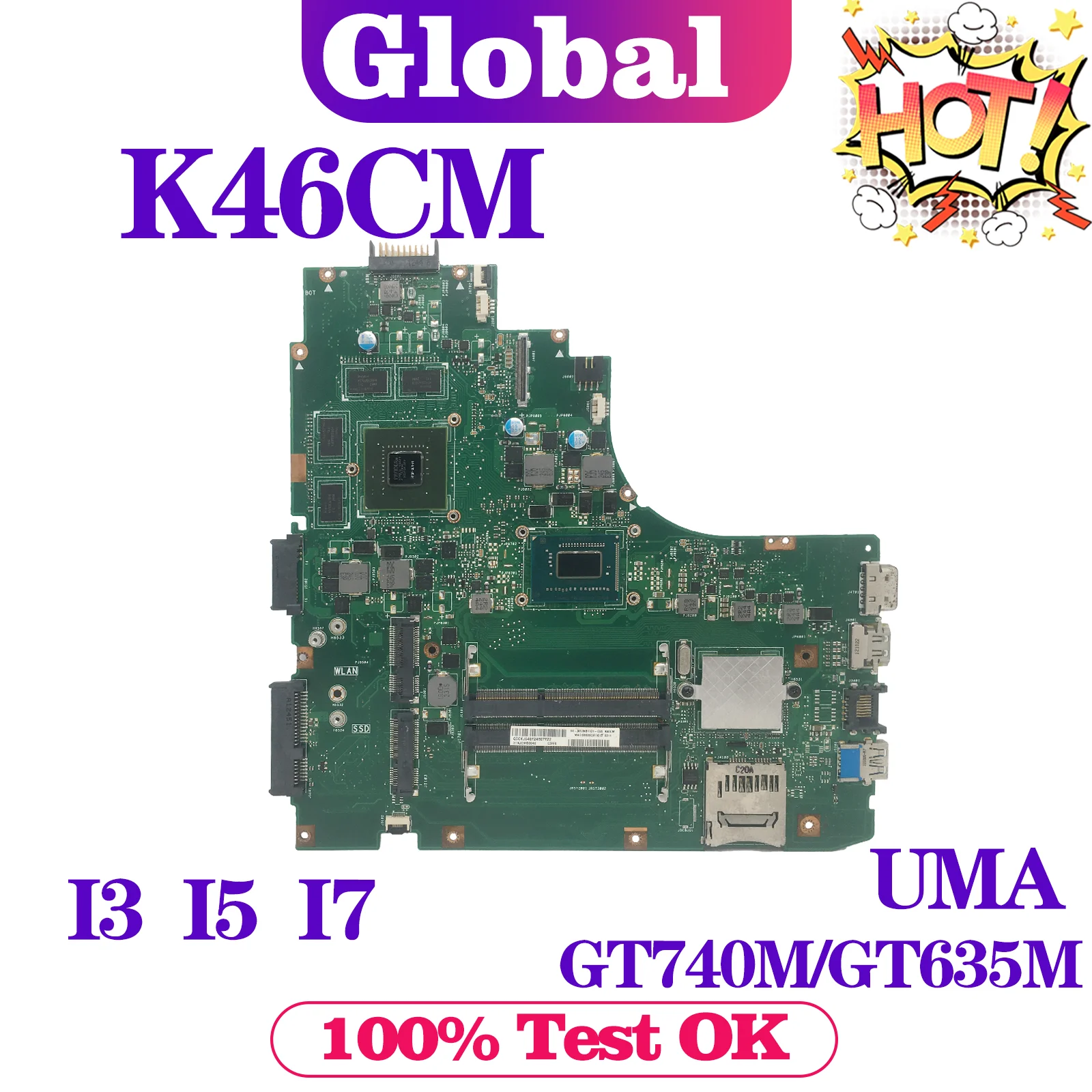 Ноутбук K46CM Материнская плата ASUS K46C E46C S46C A46C P46C K46CB K46CA материнская для ноутбука