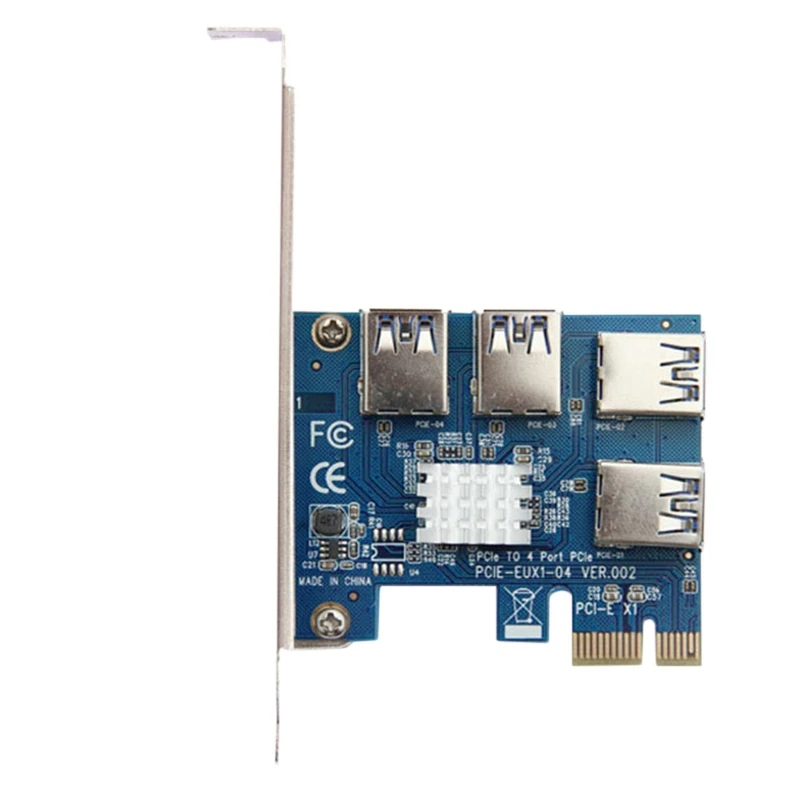 PCI-E Adapter 1 Turn 4 PCI-Express Slot 1X to 16X USB 3.0 Special Riser Card PCIe Converter for BTC Miner Mining
PCI-E Adapter 1 Turn 4 PCI-Express Slot 1X to 16X USB 3.0 Special Riser Card PCIe Converter for BTC Miner Mining