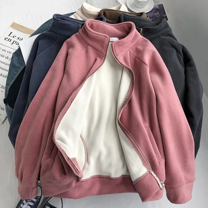 Spring Autumn Women's Jacket 2022 New Stand Collar Sweatshirt Thicken Casual Zipper Cardigan Coat Female Solid Color Short Coat
Spring Autumn Women's Jacket 2022 New Stand Collar Sweatshirt Thicken Casual Zipper Cardigan Coat Female Solid Color Short Coat