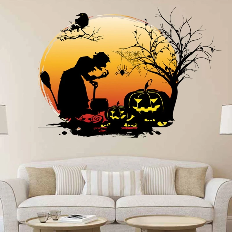 M17D Pumpkin & Witch Silhouette Window Decal Halloweeall Stickers for Indoor Party Decoration for Kids Room Easy to Install
M17D Pumpkin & Witch Silhouette Window Decal Halloweeall Stickers for Indoor Party Decoration for Kids Room Easy to Install