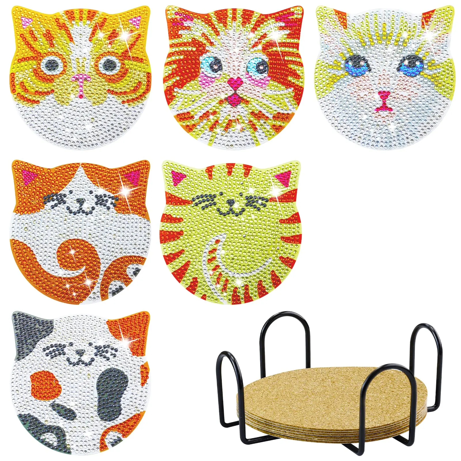 6Pcs Cup Pad DIY Diamond Painting Coaster Mat Cat Drink Cup Cushion Table Placemat Insulation Pad Kitchen Accessories
6Pcs Cup Pad DIY Diamond Painting Coaster Mat Cat Drink Cup Cushion Table Placemat Insulation Pad Kitchen Accessories