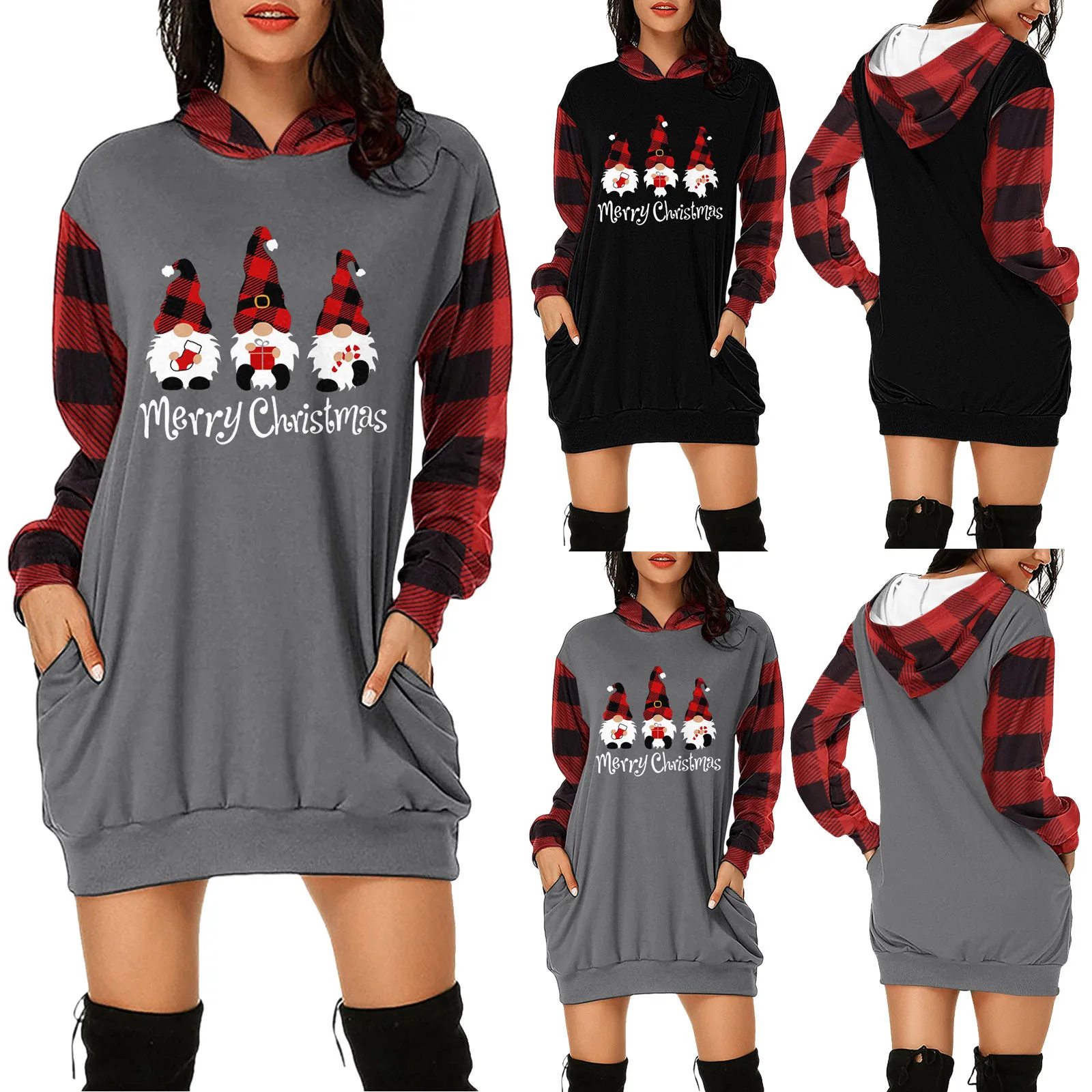 Womens Merry Christmas Hooded Sweatershirts Long Sleeve Lightweight Oversized Printed Midi Pullover Dress with Mid Length Dress
Womens Merry Christmas Hooded Sweatershirts Long Sleeve Lightweight Oversized Printed Midi Pullover Dress with Mid Length Dress