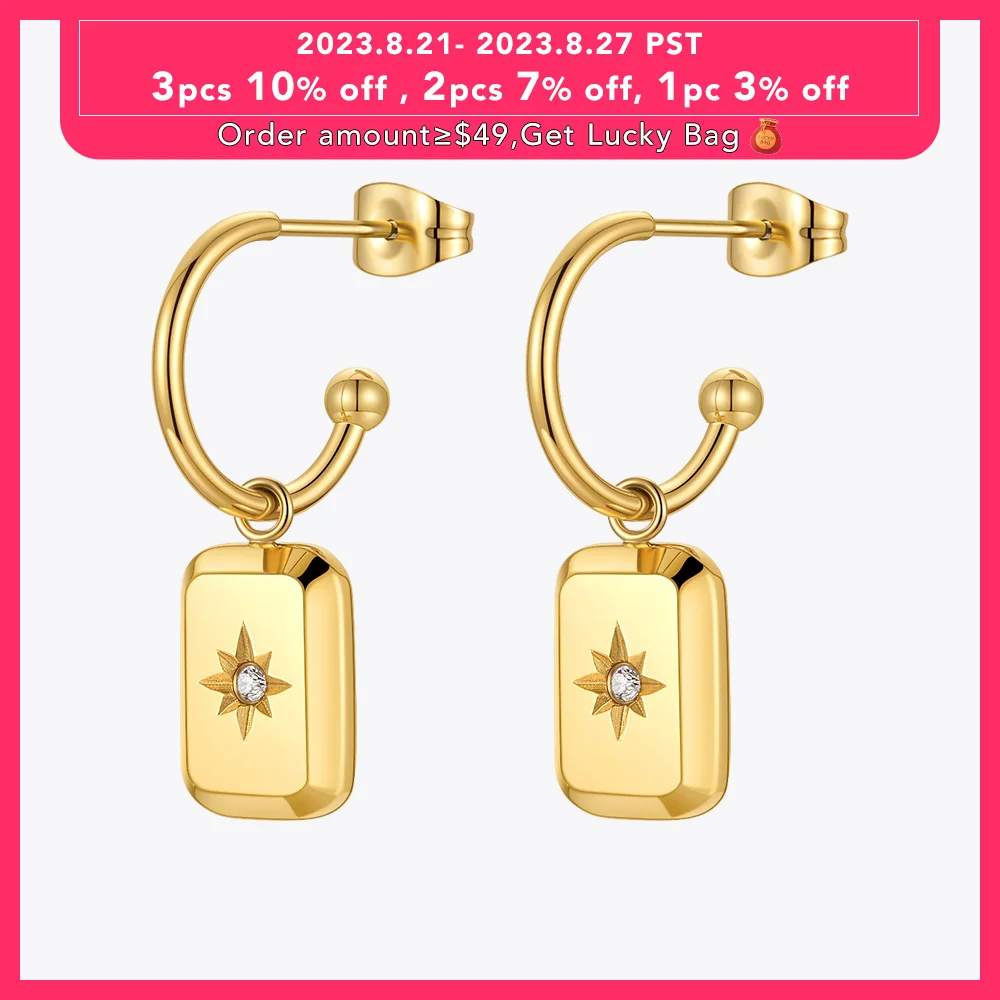 ENFASHION Star Label Drop Earrings For Women Stainless Steel Earring Gold Color Pendientes Mujer Fashion Jewelry Party E211333
ENFASHION Star Label Drop Earrings For Women Stainless Steel Earring Gold Color Pendientes Mujer Fashion Jewelry Party E211333