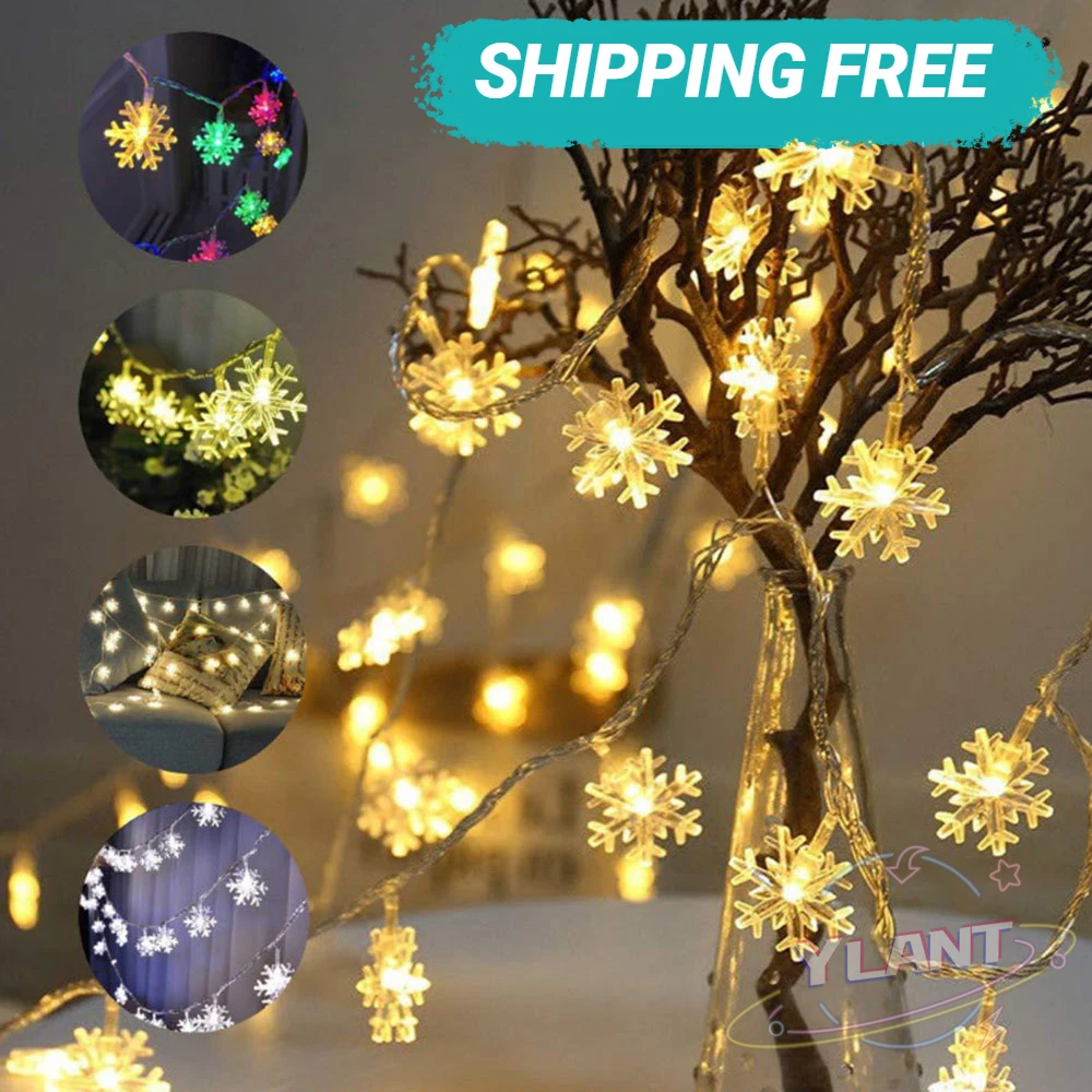 3 colors LED Snowflake String Lights Colorful Fairy Garland Decoration For Christmas Tree New Year Room Valentine's Day Battery
3 colors LED Snowflake String Lights Colorful Fairy Garland Decoration For Christmas Tree New Year Room Valentine's Day Battery