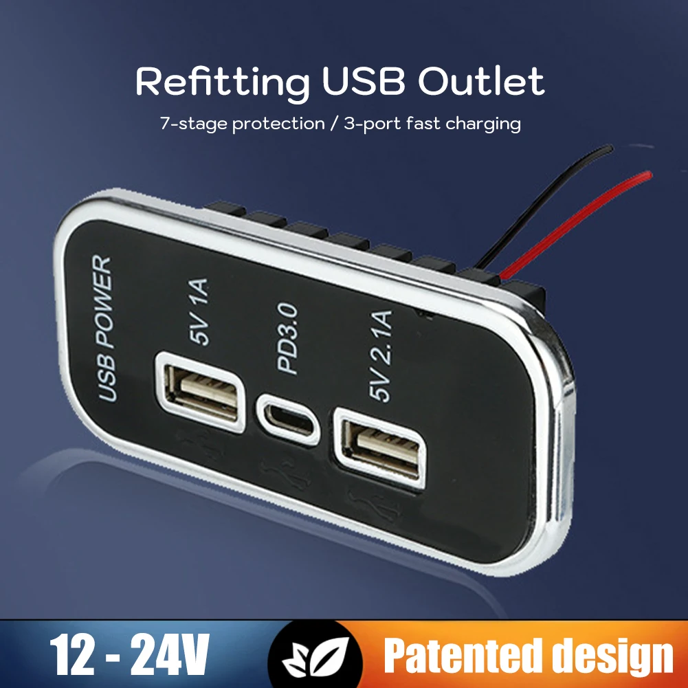 RV Marine Fast Charger USB PD Type-C Power Socket Adapter 12V 24V USB Outlet 3 Ports for Boat Motorhome Caravan
RV Marine Fast Charger USB PD Type-C Power Socket Adapter 12V 24V USB Outlet 3 Ports for Boat Motorhome Caravan