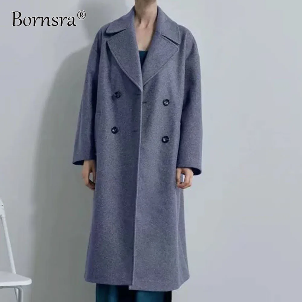 Bornsra женское двубортное Свободное пальто с длинным рукавом, однотонное женское повседневное пальто оверсайз, Осень-зима
Bornsra женское двубортное Свободное пальто с длинным рукавом, однотонное женское повседневное пальто оверсайз, Осень-зима
