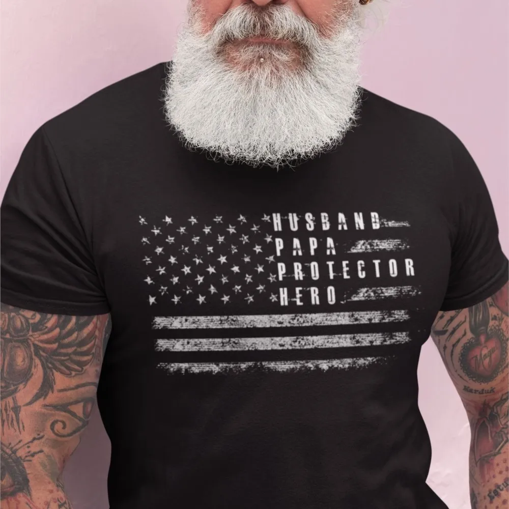 Husband Papa Protector Hero Print T Shirts USA Flag Patriotic Tee Shirt Fathers Day Gifts Tops Oversized Cotton Casual Shirts
Husband Papa Protector Hero Print T Shirts USA Flag Patriotic Tee Shirt Fathers Day Gifts Tops Oversized Cotton Casual Shirts