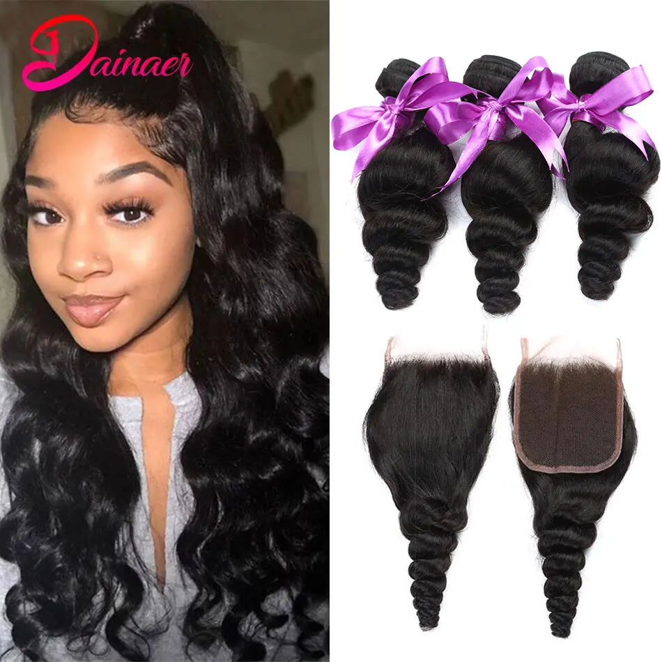 Peruvian Loose Wave Bundles With Closure 5x5 Remy Hair Extensions 3 Bundles With Closure 100% Human Hair Closure With Bundles
Peruvian Loose Wave Bundles With Closure 5x5 Remy Hair Extensions 3 Bundles With Closure 100% Human Hair Closure With Bundles