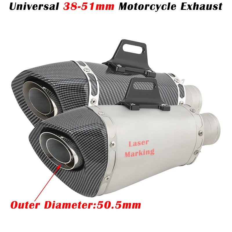 

Universal 51mm Motorcycle Exhaust Racing Motocross Escape Modified Muffler DB Killer For CBR650F GSXS750 DUKE 790 S1000RR MT 10