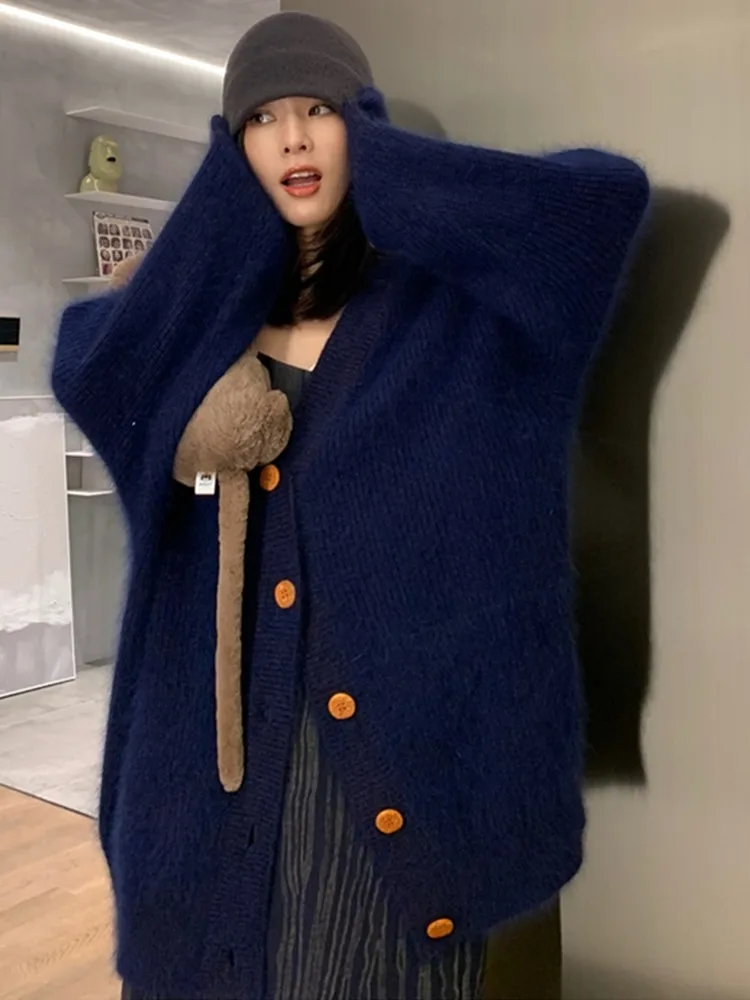 SMTHMA High Quality New Autumn And Winter Wool Mink Super Warm Oversized Sweater Cardigan Ladies Fashion Single Breasted Coat
SMTHMA High Quality New Autumn And Winter Wool Mink Super Warm Oversized Sweater Cardigan Ladies Fashion Single Breasted Coat