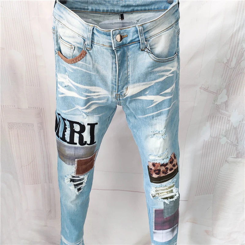 2022 Hip Hop Jeans Men High Street Fashion Brand New Blue Patch Embroidery Stretch Slim Fit Jeans Mens Summer Jeans Mens Jeans
2022 Hip Hop Jeans Men High Street Fashion Brand New Blue Patch Embroidery Stretch Slim Fit Jeans Mens Summer Jeans Mens Jeans