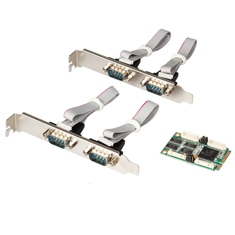 

Mini PCI Express на 4 порта s Rs232 Db9 Com, полуразмерный последовательный порт Pcie, карта промышленного контроллера Exar 17V354, чип