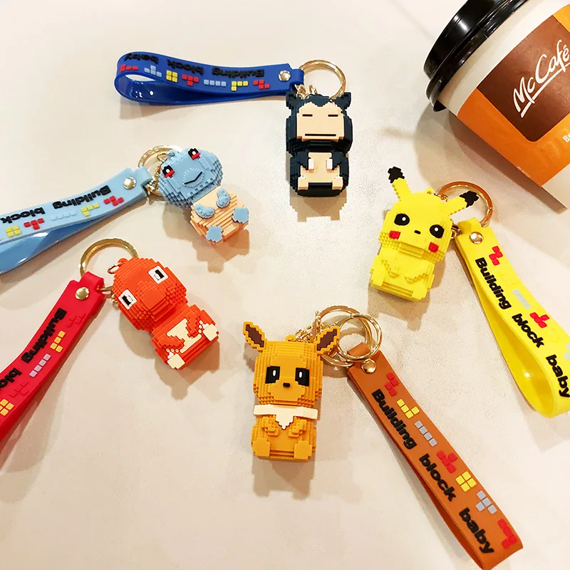 New Pokemon Figures Pikachu Keychain Snorlax Squirtle Building Blocks Car Key Kids Backpack Pendant Cartoon Pokemon Eevee Gifts
New Pokemon Figures Pikachu Keychain Snorlax Squirtle Building Blocks Car Key Kids Backpack Pendant Cartoon Pokemon Eevee Gifts