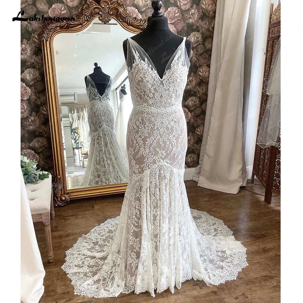Lakshmigown Sexy Full Lace Mermaid Wedding Gowns for Women 2024 V Neck Vestidos Backless Bridal Dress Robe de marie Custom Made
Lakshmigown Sexy Full Lace Mermaid Wedding Gowns for Women 2024 V Neck Vestidos Backless Bridal Dress Robe de marie Custom Made