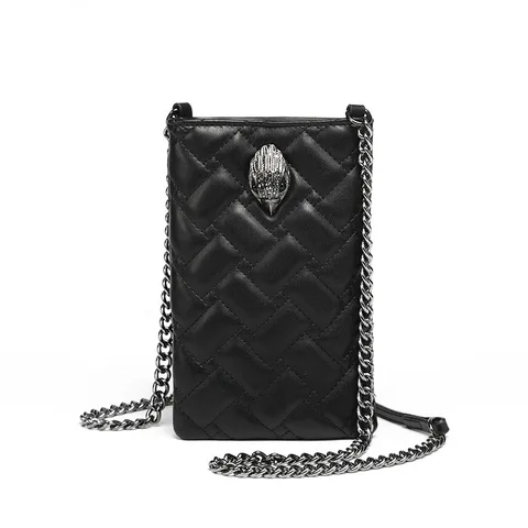 Новинка 2024, женская сумка для мобильного телефона Курта Гейгера с алмазной сеткой и цепочкой, модная металлическая сумка через плечо с головой орла