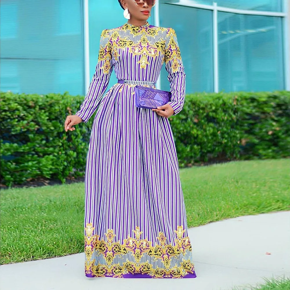 Women's Dress Sexy Digital Striped Printing Waist Dress Autumn Spring New Fashion 2022 Party Dresses Female Clothing Commute 
Women's Dress Sexy Digital Striped Printing Waist Dress Autumn Spring New Fashion 2022 Party Dresses Female Clothing Commute