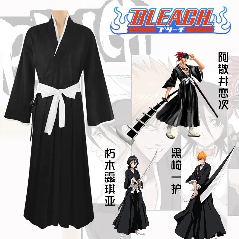 

Kuchiki Rukia Cosplay Costume Bleach Kurosaki Ichigo Abarai Renji Kimono Uniform Sets Die Pa Suits Thousand-Year Blood War Arc