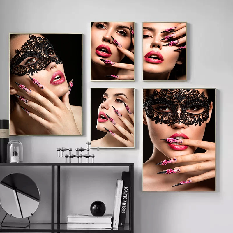 Lipstick Nail Art Fashion Poster Woman Makeup Print Canvas Art Painting Wall Modern Image Living Room Girl Home Decoration
Lipstick Nail Art Fashion Poster Woman Makeup Print Canvas Art Painting Wall Modern Image Living Room Girl Home Decoration