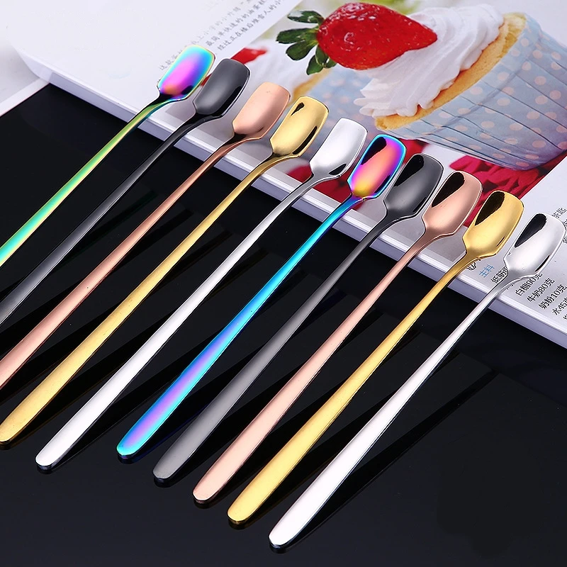 304 stainless steel square head ice spoon mug spoon household dessert long handle spoon solid gold plated spoon 4pcs/Set
304 stainless steel square head ice spoon mug spoon household dessert long handle spoon solid gold plated spoon 4pcs/Set