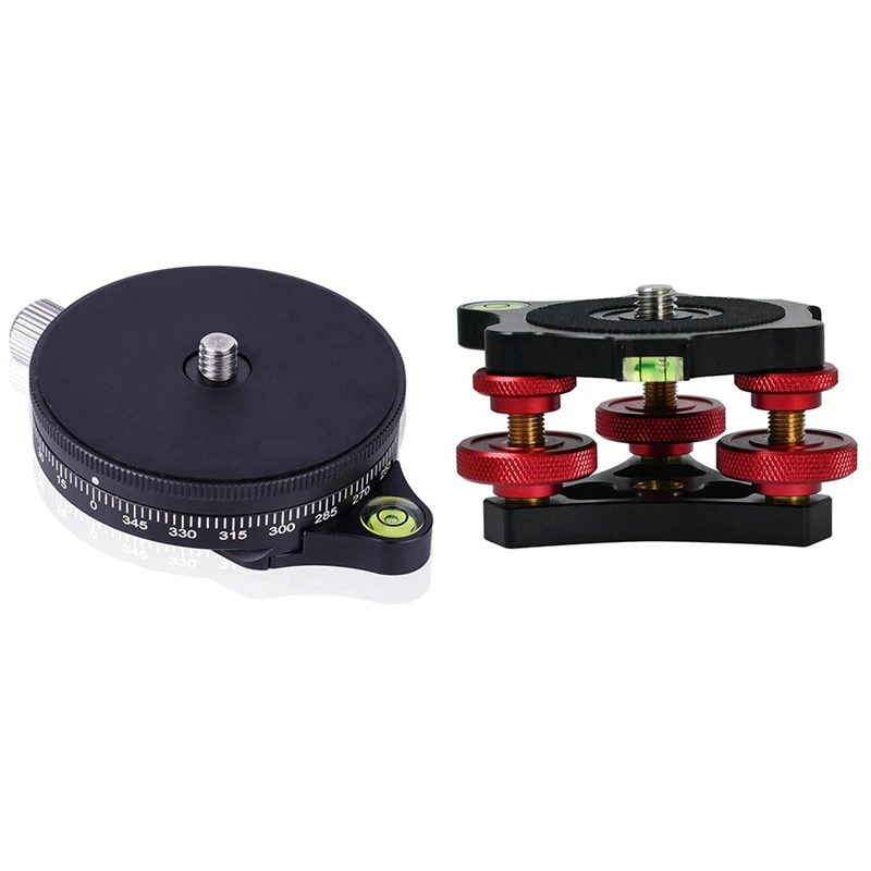 Camera Pan Base With Arca Swiss Style Plate With LP-64 3/8 Inch Screw Tripod Leveling Base With 3 Adjustment Dials
Camera Pan Base With Arca Swiss Style Plate With LP-64 3/8 Inch Screw Tripod Leveling Base With 3 Adjustment Dials