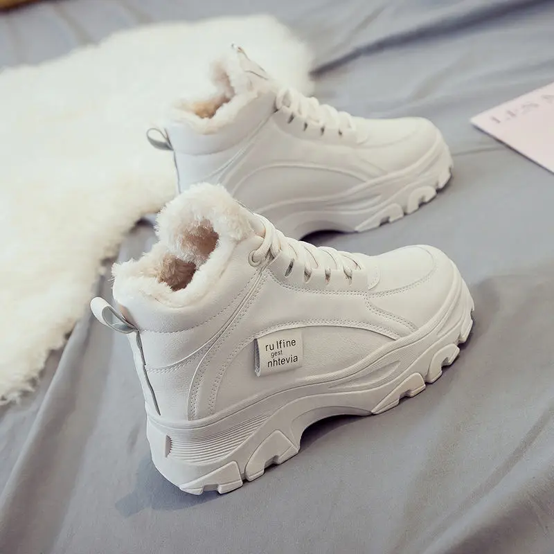 Winter Vulcanized Shoes Fashion Sneakers Women Plush Warm Casual Shoes Woman Lace Up Flock Sneakers Snow Boot Botas Mujer
Winter Vulcanized Shoes Fashion Sneakers Women Plush Warm Casual Shoes Woman Lace Up Flock Sneakers Snow Boot Botas Mujer