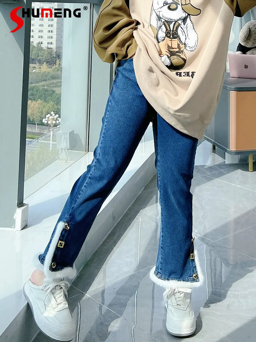 Large Size Women's Clothings 2022 Winter Fashion Simple Skinny Fleeced Jeans New Korean Plump Girls High Waist Slim-Fit Jeans
Large Size Women's Clothings 2022 Winter Fashion Simple Skinny Fleeced Jeans New Korean Plump Girls High Waist Slim-Fit Jeans
