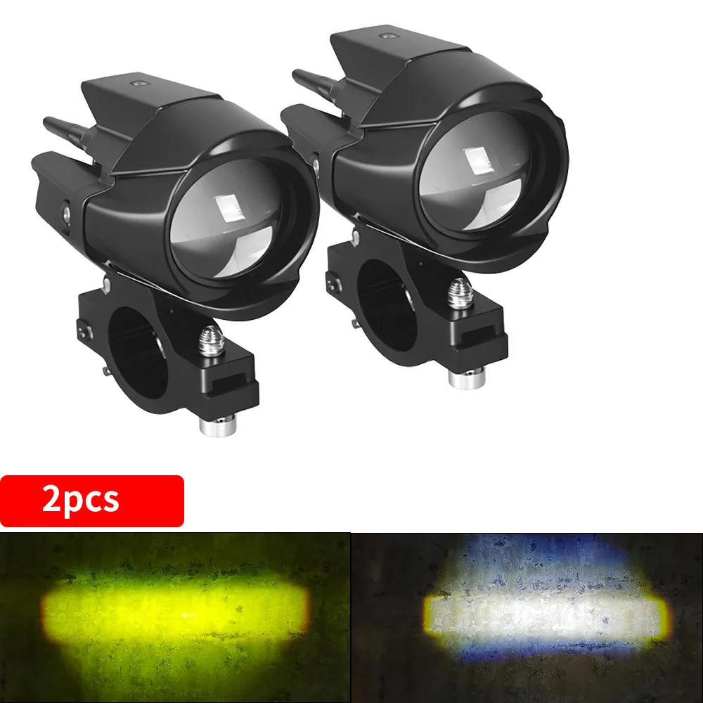 Дополнительные светодиодные фары для мотоциклов, светодиодные лампы 12-80 В, двухцветные, белые/янтарные, универсальные вспомогательные прожекторы, противотуманные фары
Дополнительные светодиодные фары для мотоциклов, светодиодные лампы 12-80 В, двухцветные, белые/янтарные, универсальные вспомогательные прожекторы, противотуманные фары