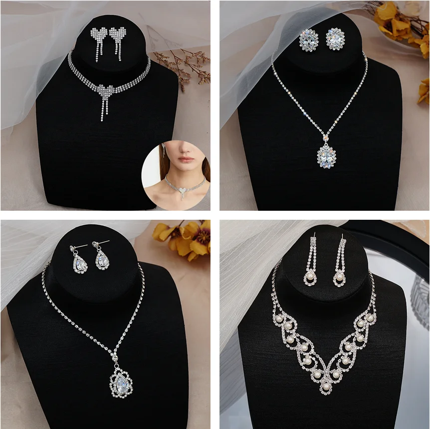 Ladies Jewelry Set European and American New Net Red Same Full Diamond Love Pearl Clavicle Chain Earrings Necklace Necklace
Ladies Jewelry Set European and American New Net Red Same Full Diamond Love Pearl Clavicle Chain Earrings Necklace Necklace