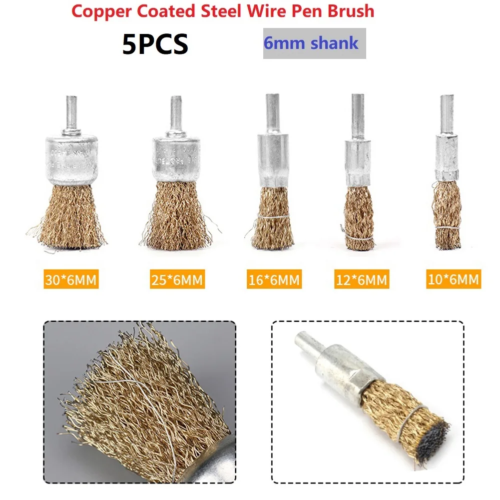 5Pcs 6mm Shank Copper Plating Stainless Steel Wire Wheel Brushes Grinder Rotary Tool Connecting Rod Polishing Brush Rotary Tool
5Pcs 6mm Shank Copper Plating Stainless Steel Wire Wheel Brushes Grinder Rotary Tool Connecting Rod Polishing Brush Rotary Tool