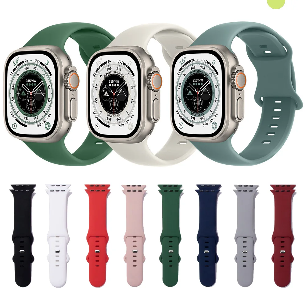 Silicone Strap for Apple Watch Ultra Series 8 SE 7 6 5 3 49 45 41mm 44 40 42 38mm Wristband Bracelet Replacement Accessories
Silicone Strap for Apple Watch Ultra Series 8 SE 7 6 5 3 49 45 41mm 44 40 42 38mm Wristband Bracelet Replacement Accessories