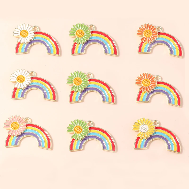 10pcs New Enamel Cute Daisy Flowers Rainbow Charms Pendants for DIY Bracelet Necklace Earrings Jewelry Making Accessories Charms
10pcs New Enamel Cute Daisy Flowers Rainbow Charms Pendants for DIY Bracelet Necklace Earrings Jewelry Making Accessories Charms