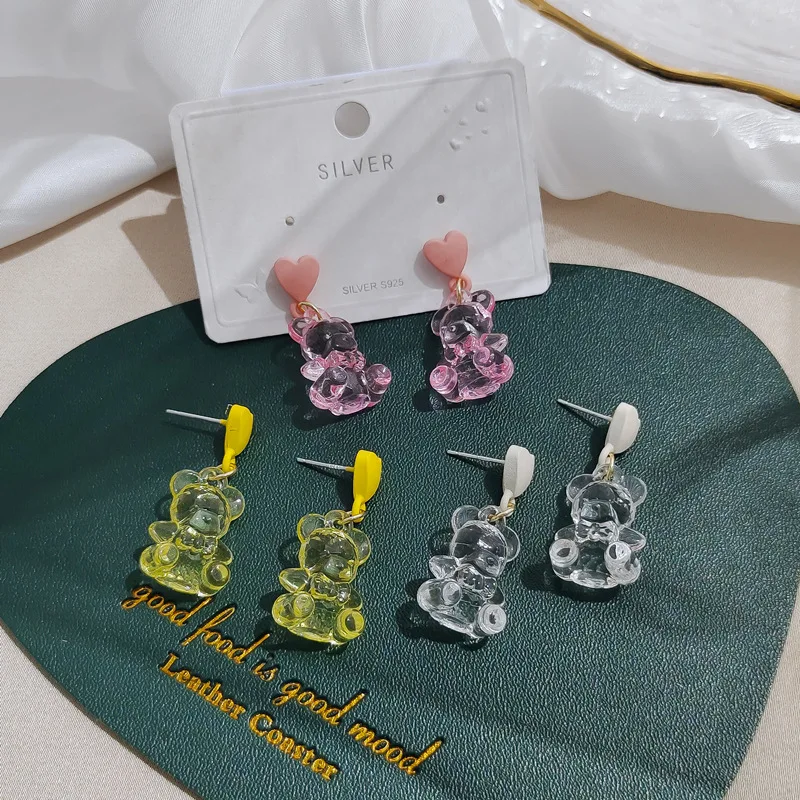 Heart Gummy Bear Dangle Earrings For Women Girls Cute Lovely Sweet Trendy Colorful Transparent Resin Bear Animal Earring Brincos
Heart Gummy Bear Dangle Earrings For Women Girls Cute Lovely Sweet Trendy Colorful Transparent Resin Bear Animal Earring Brincos
