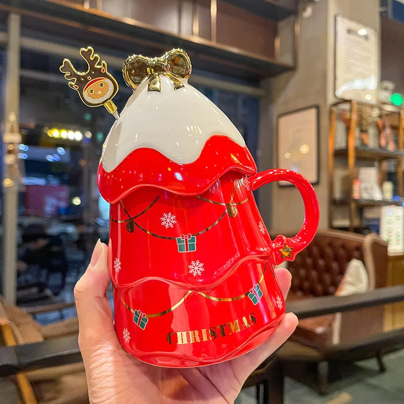 Coffee Cup Christmas Gift Ceramic Cup Creative Christmas Tree Mug with Lid Spoon Household Coffee Cup Gift Set Cup
Coffee Cup Christmas Gift Ceramic Cup Creative Christmas Tree Mug with Lid Spoon Household Coffee Cup Gift Set Cup