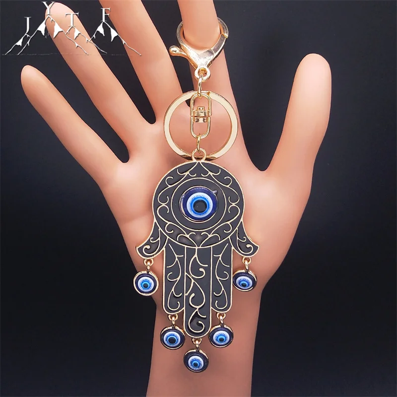 Turkish Eye Tassel Hamsa Hand Key Chains for Women Men Alloy Gold Color Evil Blue Eyes Keyring Bag Accessories Jewelry KXH725S05
Turkish Eye Tassel Hamsa Hand Key Chains for Women Men Alloy Gold Color Evil Blue Eyes Keyring Bag Accessories Jewelry KXH725S05