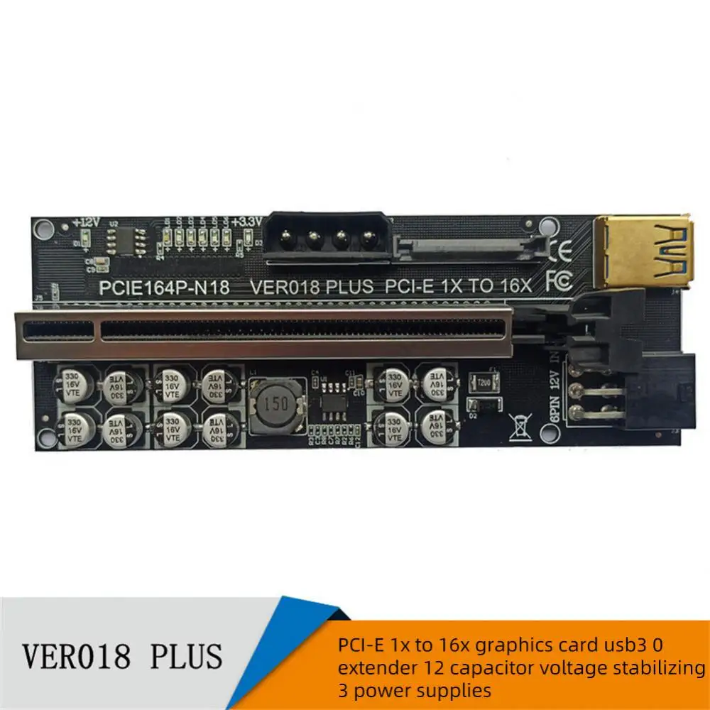 Ver018 Plus Riser Usb3.0 Gpu Riser Pci Express Multiplier With Led Indicator Pci Express X16 Extender For Video Card
Ver018 Plus Riser Usb3.0 Gpu Riser Pci Express Multiplier With Led Indicator Pci Express X16 Extender For Video Card