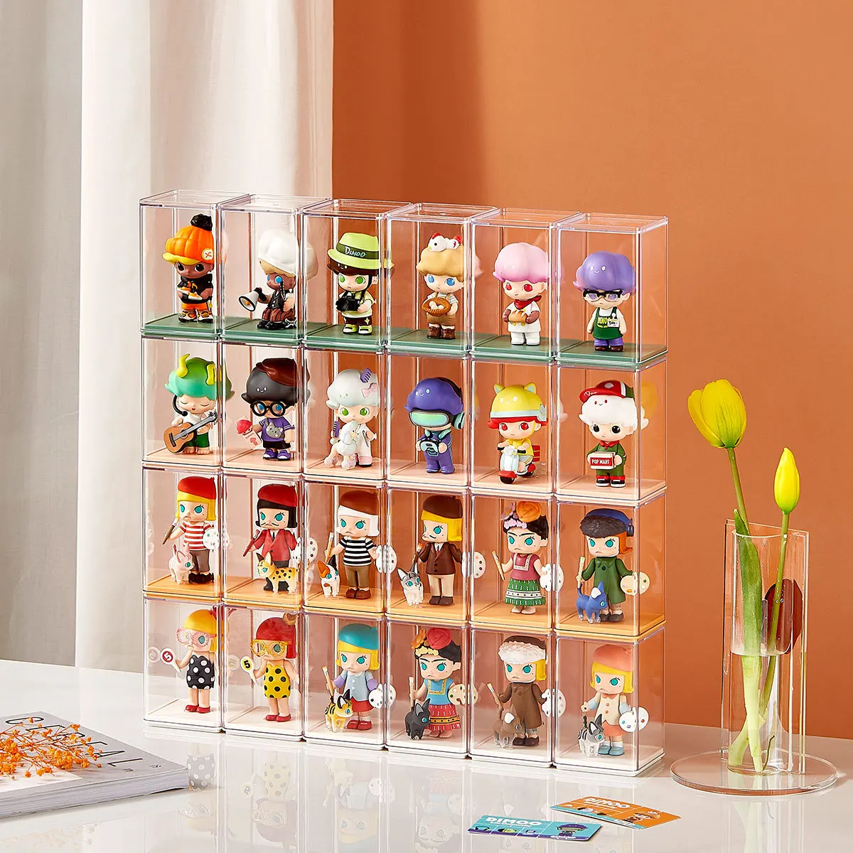 

Display Case Organizer Storage Box Dust-Proof Doll Storage Box HD Transparent Display Shelves for Collectibles Toy Figure Garage