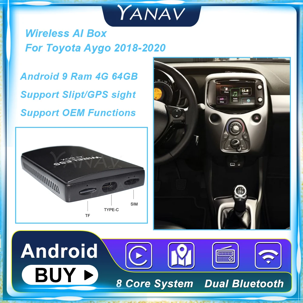 Android 9 4G 64 Гб Carplay Беспроводная ИИ-приставка для Toyota Aygo 2018-2020 Автомобильная смарт-приставка Qualcomm 450 мультимедиа Carbo Plug and Play
Android 9 4G 64 Гб Carplay Беспроводная ИИ-приставка для Toyota Aygo 2018-2020 Автомобильная смарт-приставка Qualcomm 450 мультимедиа Carbo Plug and Play