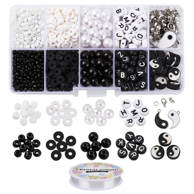 1 коробка бусины Tai Chi Yin Yang глина россыпью бусины для DIY ожерелье браслет ювелирные изделия набор с кристально чистой веревкой
1 коробка бусины Tai Chi Yin Yang глина россыпью бусины для DIY ожерелье браслет ювелирные изделия набор с кристально чистой веревкой