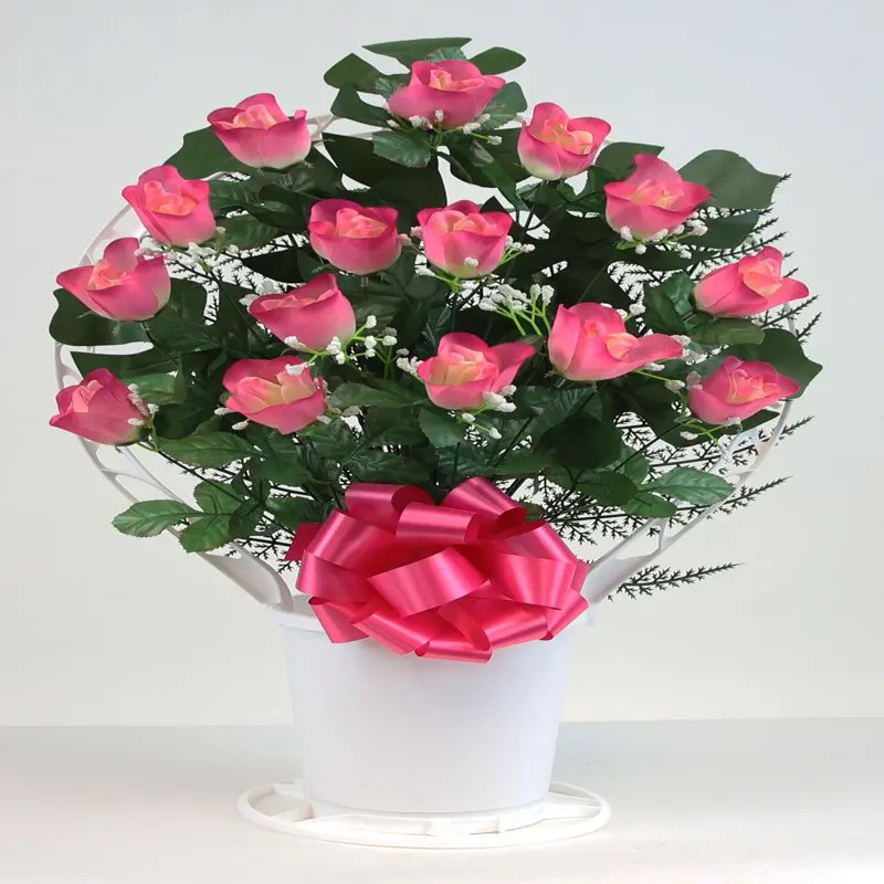 Artificial Memorial Flowers Rosebud & Gypsophilia Hoop Basket Cemetery Arrangement
Artificial Memorial Flowers Rosebud & Gypsophilia Hoop Basket Cemetery Arrangement