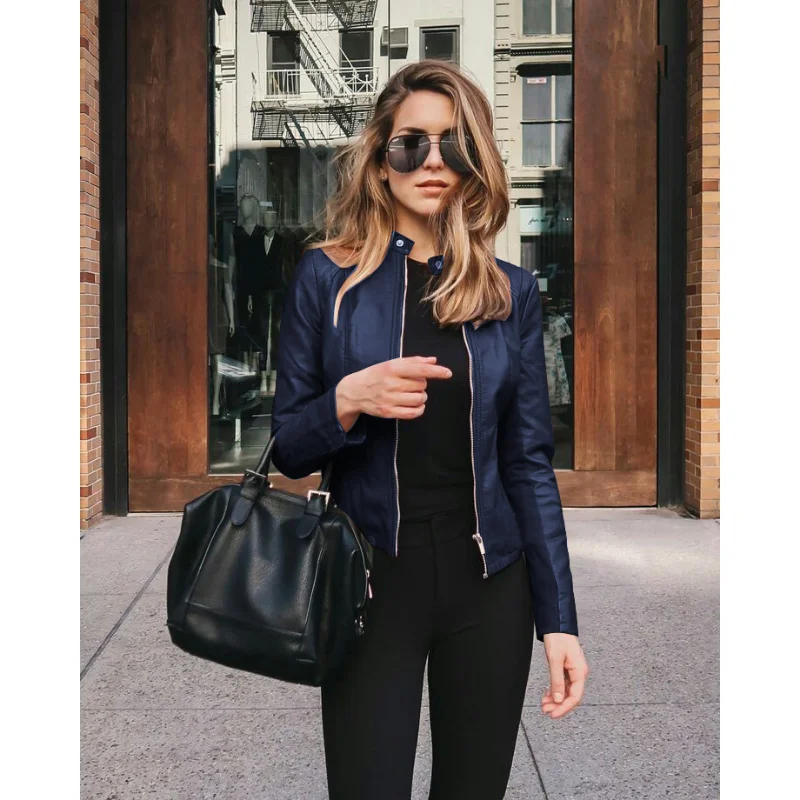 Jacket for Women Zipper Leather Outwear 2022 Female Spring Autumn PU Coat Fashion Short Thin Solid Cardigan Suit Tops 24359
Jacket for Women Zipper Leather Outwear 2022 Female Spring Autumn PU Coat Fashion Short Thin Solid Cardigan Suit Tops 24359