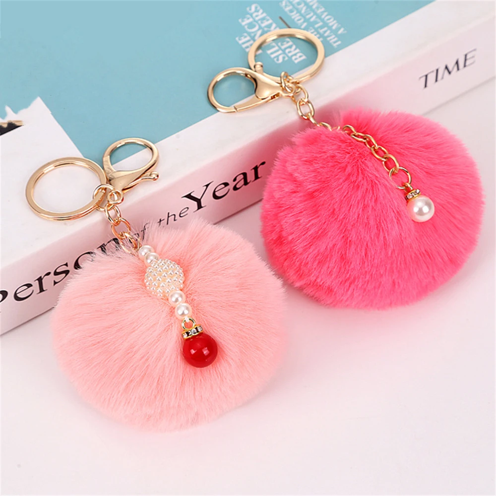 Fluffy Fur Pom Pom Key Chain Crown Pearl Pendant Imitation Rab Cute Bear Keyring Women Bag Pendant Jewelry Keychain Charms
Fluffy Fur Pom Pom Key Chain Crown Pearl Pendant Imitation Rab Cute Bear Keyring Women Bag Pendant Jewelry Keychain Charms