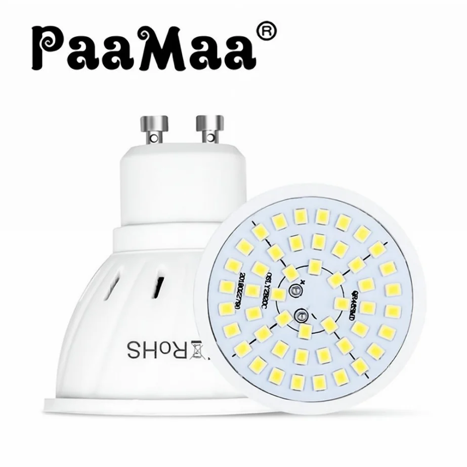 

PaaMaa GU10 LED E27 Lamp E14 Spotlight Bulb 48 60 80 Leds Lampara 220V GU 10 Bombillas Led MR16 Lampada Spot Light B22 5W 7W 9W