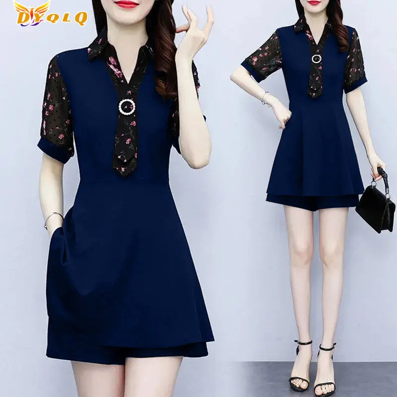 Dyqlq Tops And Shorts Suits Women's Summer Fashion 2022 New Large Size Temperament Western Style Dress Two-piece Set
Dyqlq Tops And Shorts Suits Women's Summer Fashion 2022 New Large Size Temperament Western Style Dress Two-piece Set