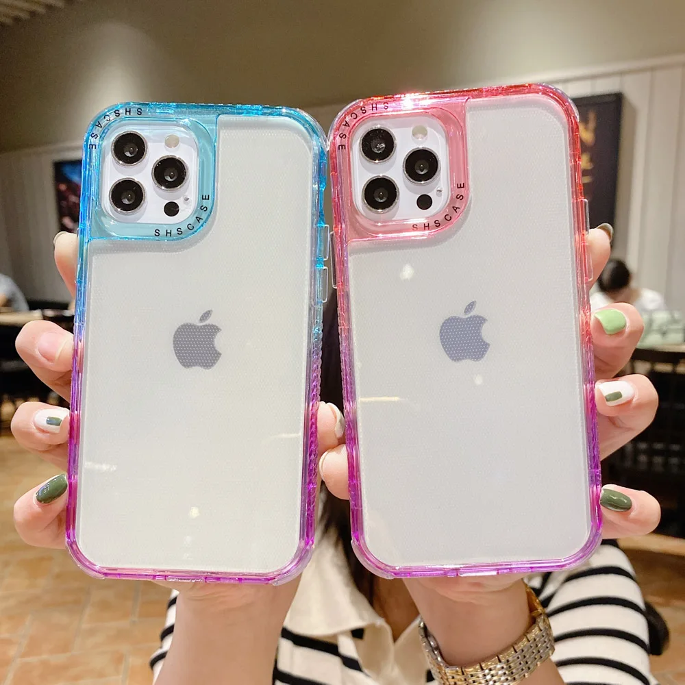 Gradient Transparent Case For iPhone 13 11 12 Pro Max X XS XR 7 8 6 6s Plus SE 2020 Candy Color Border Protective Silicone Cover 
Gradient Transparent Case For iPhone 13 11 12 Pro Max X XS XR 7 8 6 6s Plus SE 2020 Candy Color Border Protective Silicone Cover