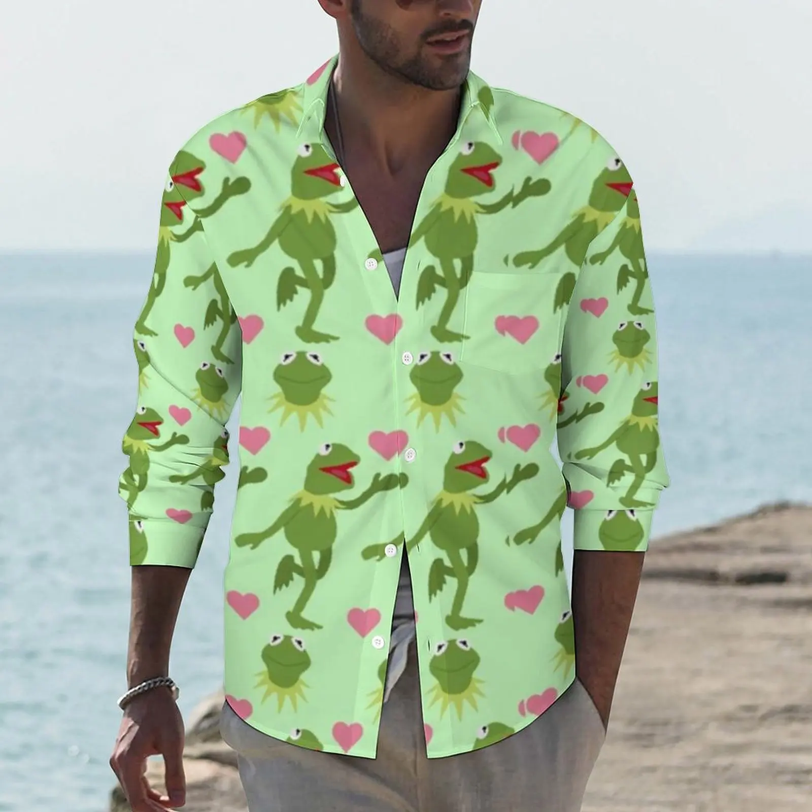 Frog Shirt Animal Cartoon Red Heart Casual Shirts Long Sleeve Design Street Style Blouses Spring Loose Oversize Clothes
Frog Shirt Animal Cartoon Red Heart Casual Shirts Long Sleeve Design Street Style Blouses Spring Loose Oversize Clothes